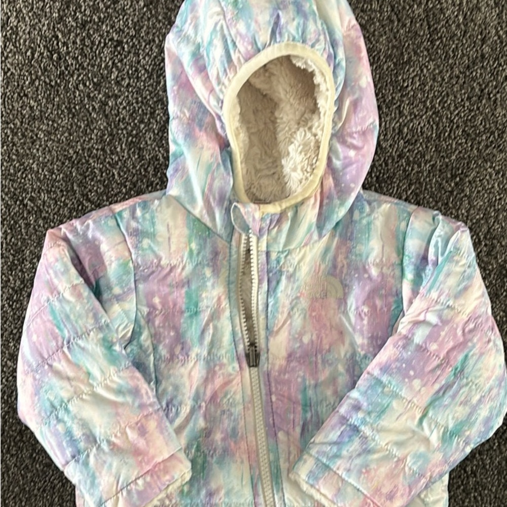 The North Face Reversible Mossbud Cream Fleece Jacket